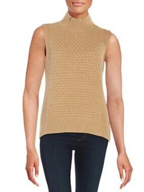 Share Vince Camuto Textured Knit Sleeveless Tan Sweater MEDIUM $99 NWT